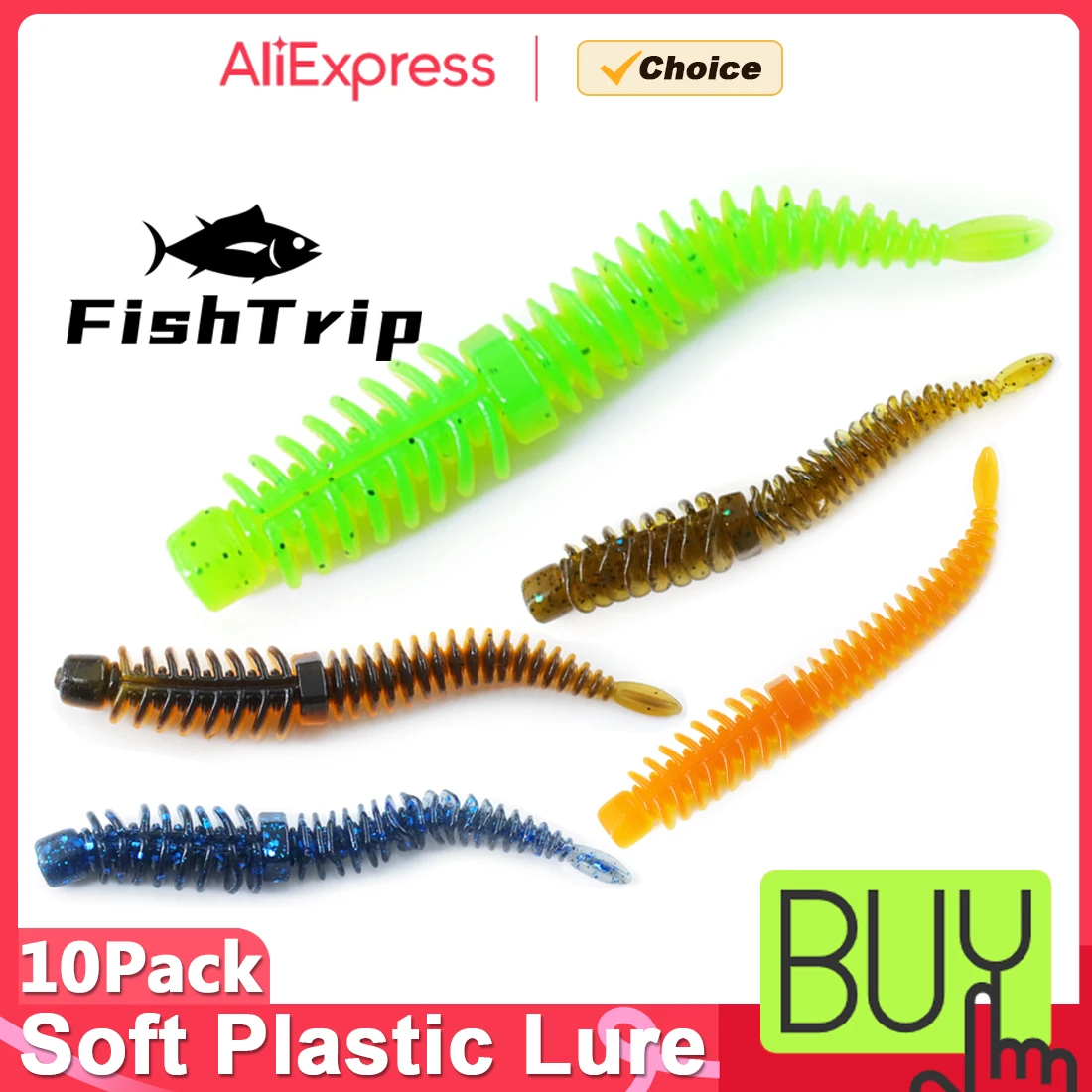 10 leurres souples flottants needletail 75-85mm pour carpe - Vers silicone reverse thread
