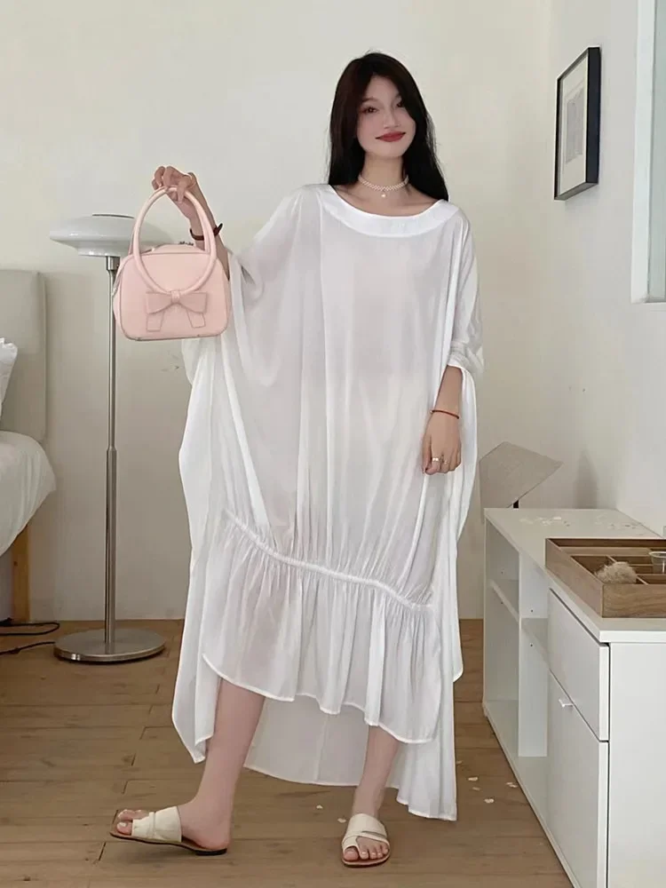 batwing asymmetrical dress Yin Yang Asymmetrical Dress in Linen – HelloMyGoddess main image 0