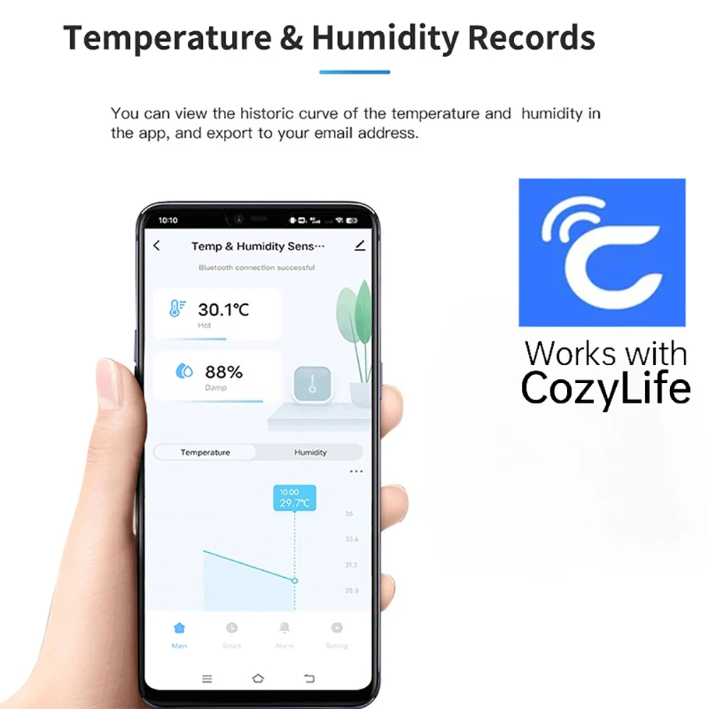 Household Thermo-hygrometer LCD Digital Display Temperature Humidity Smiley Face Model Thermometer Digital Display Work with APP