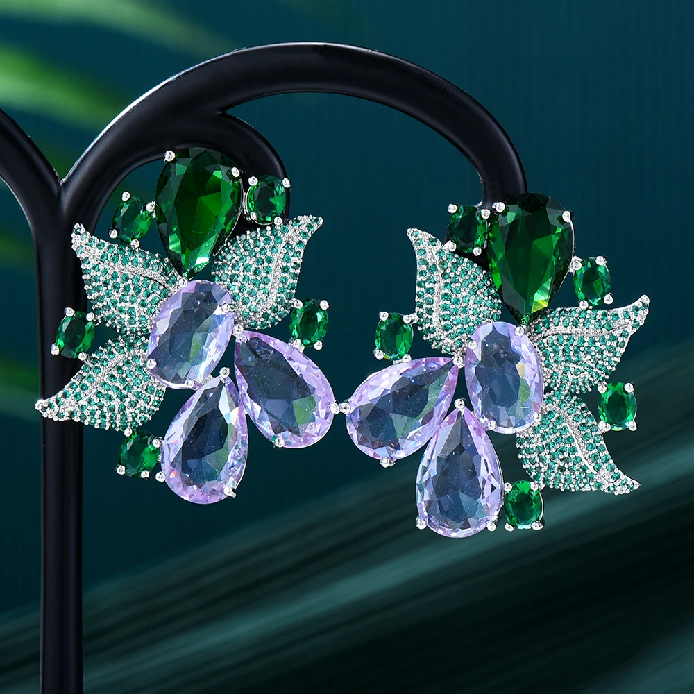 Missvikki Luxury Shiny  Earrings Trendy Cubic Zircon Romantic Sweet High Quality for women Wedding Engagement Party JEWELRY GIFT