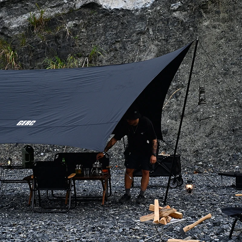 GERC Black Butterfly Canopy Waterproof Sun Protection Outdoor Camping Portable Large Area Arch Tent 4