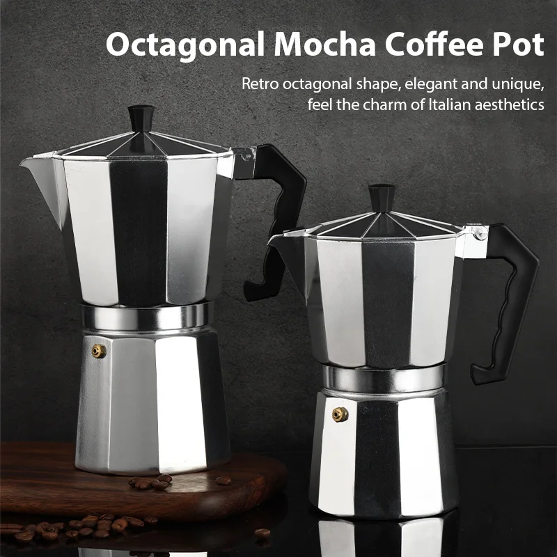 Octagonal Moka Coffee Kettle Latte Percolator Espresso Pot Home Office ...