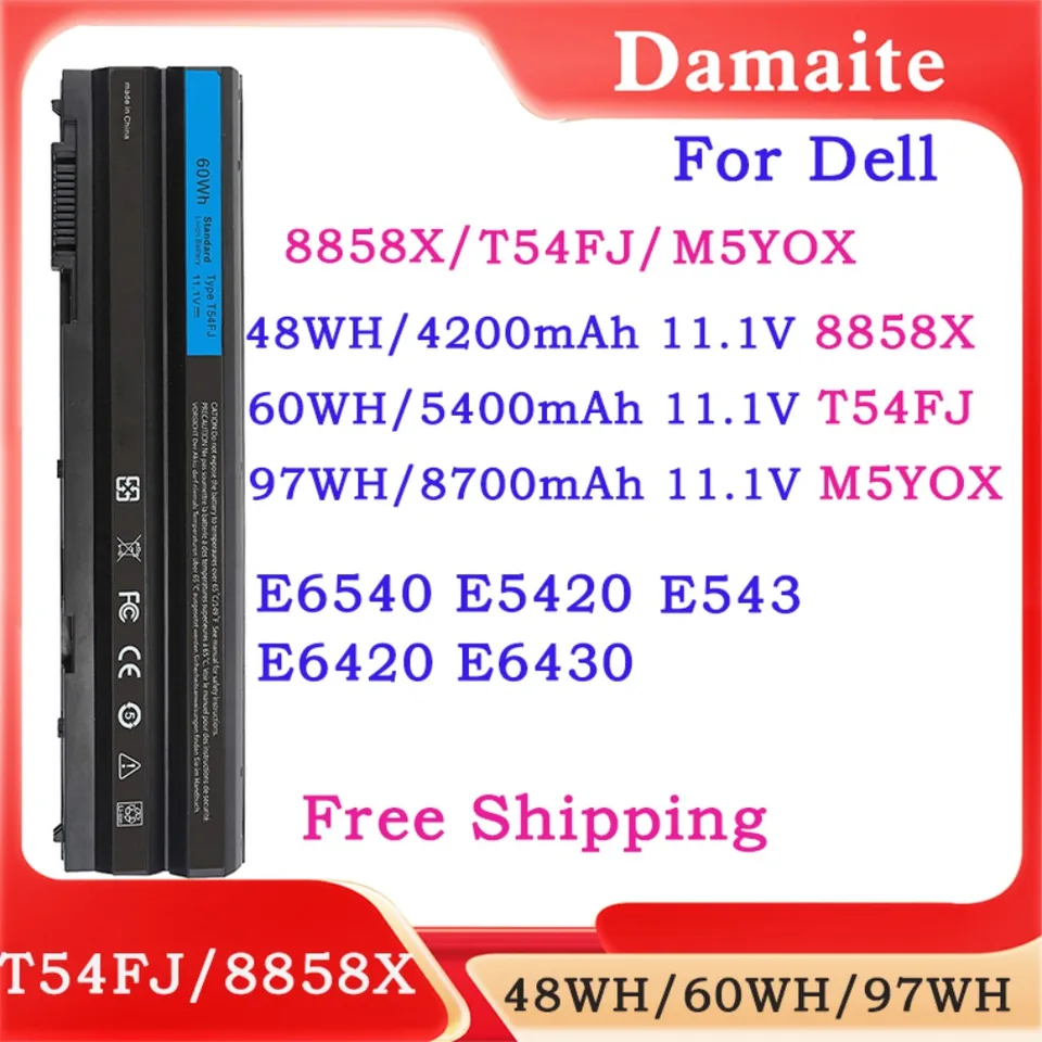 Batería 97WH De 9 Celdas 8858X Para Dell Latitude E6420 E6430 E5420 E5430 E5520 E5530 E6530 Inspiro Bovekeey