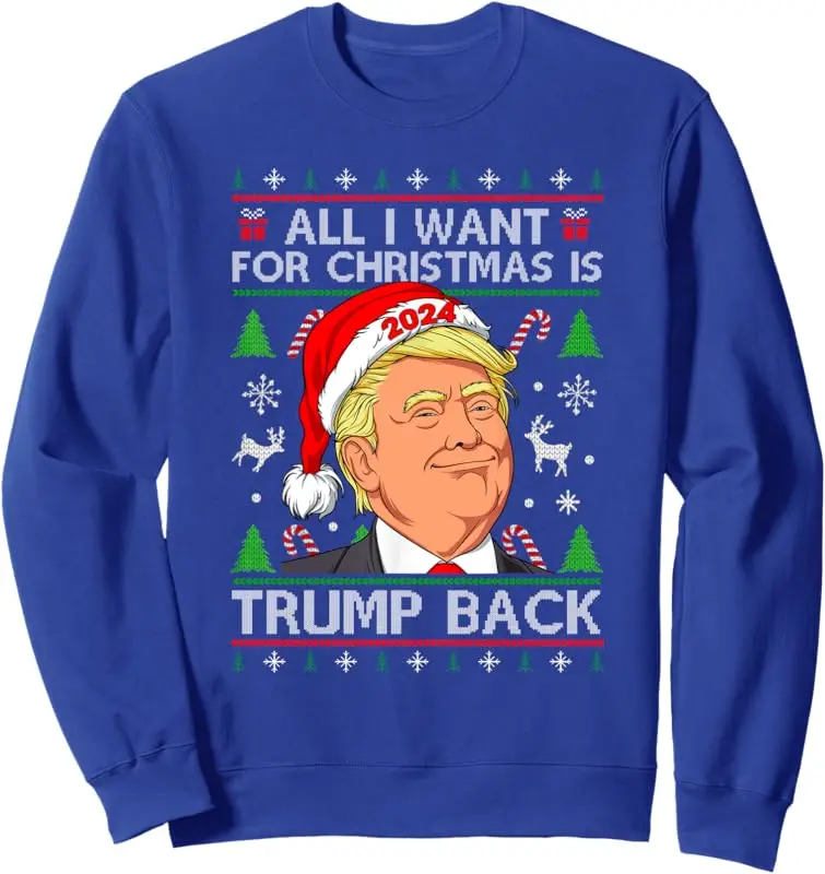 thumbnail image 1 of Para Navidad, lo único que quiero es el feo suéter, sudadera o pulóver de Trump., 1 of 5