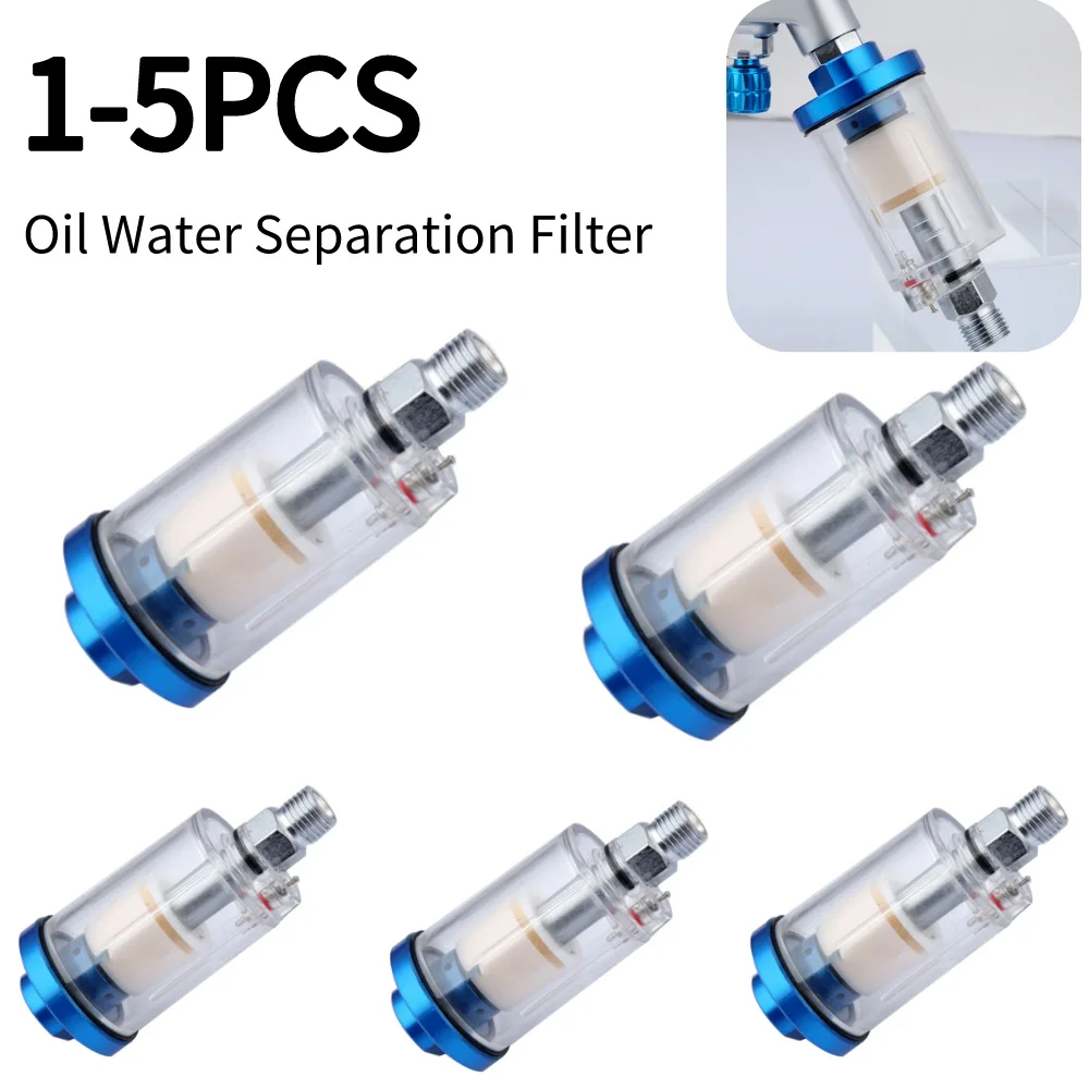 Oil Water Separation Filter Pneumatic Tool 1/4" Standard Thread Transparent Air Compressor Moisture Trap Air Filter