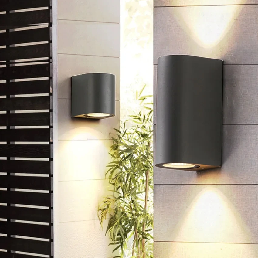 Outdoor/Indoor Waterproof Wall Lamp Up/Down Light Black Aluminum Decorative Wall Sconce for Garden Porch Balcony Corridor