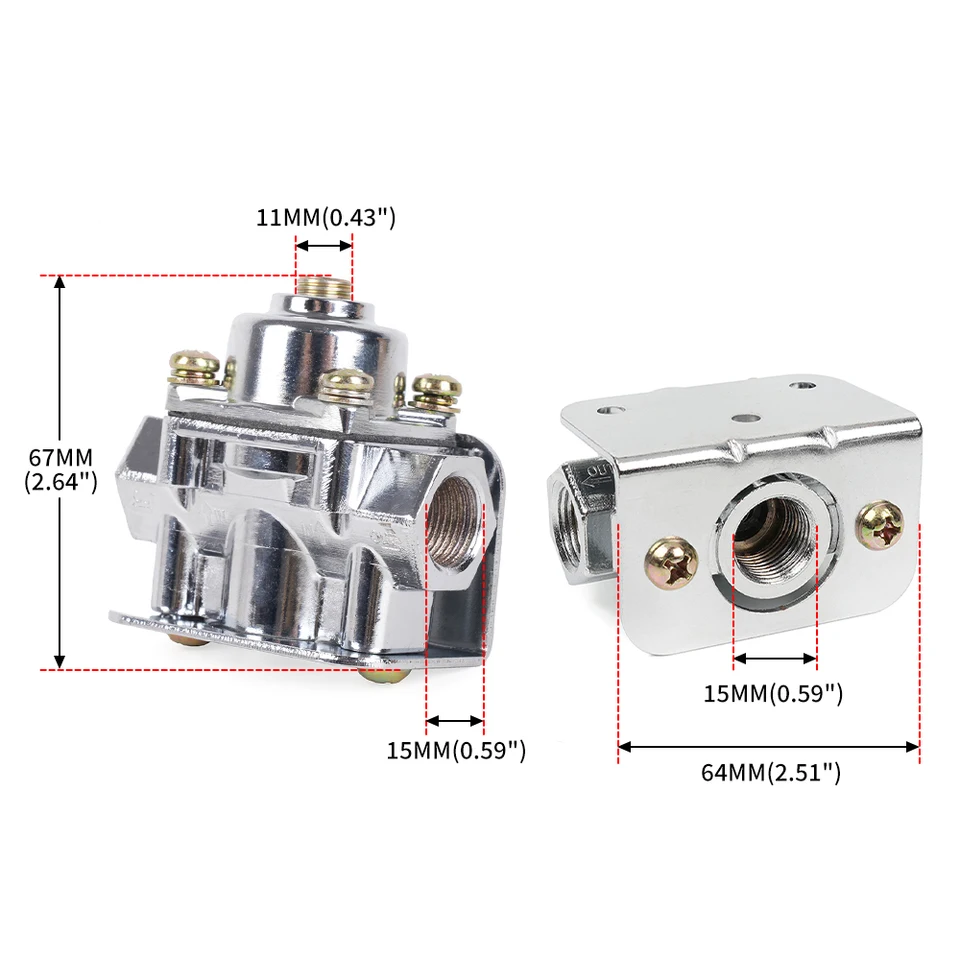 Brandstofdrukregelaar van Zinklegering 1‑4 PSI 3/8in NPT Poort 12‑804