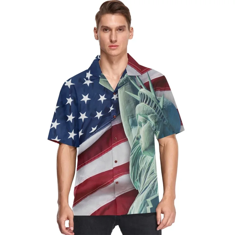 Camisas hawaianas con estampado gráfico 3D para hombre, camisas playeras Aloha de manga corta, camisas y blusas informales de gran tamaño con botones para hombre