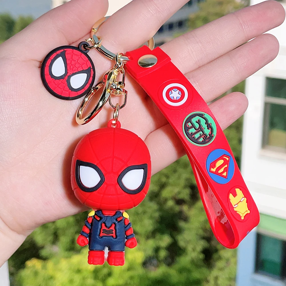 Disney Marvel Superhero Spiderman Cartoon Keychains Cute Figure Keyrins For  Bag Spider Man Silicone Pendant Keyholder Jewelry - Key Chains - AliExpress