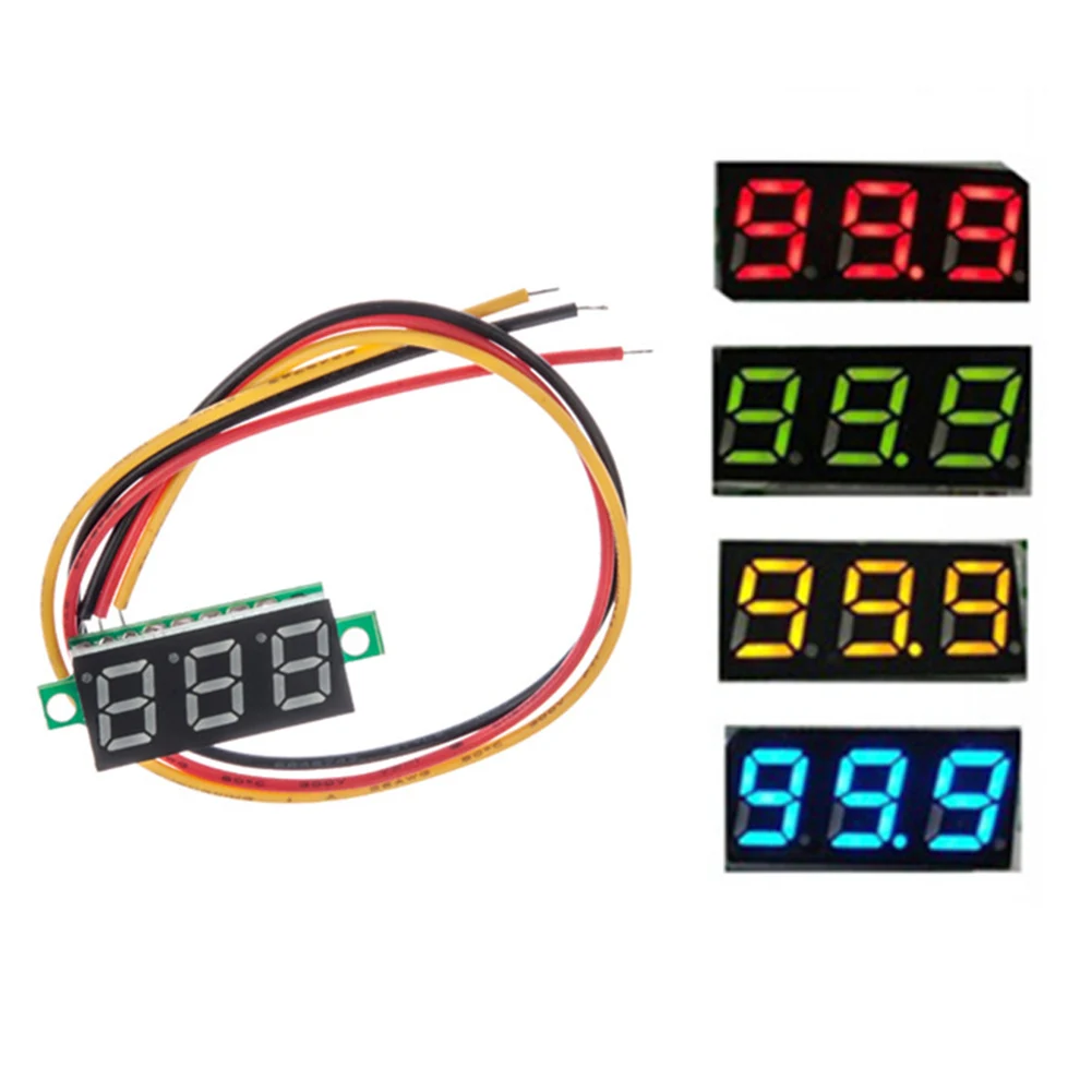 

1pc Voltmeter Digital Display Detectors Digital Industrial 0.28 Inch DC Voltmeter Head LED Minimun Measurement