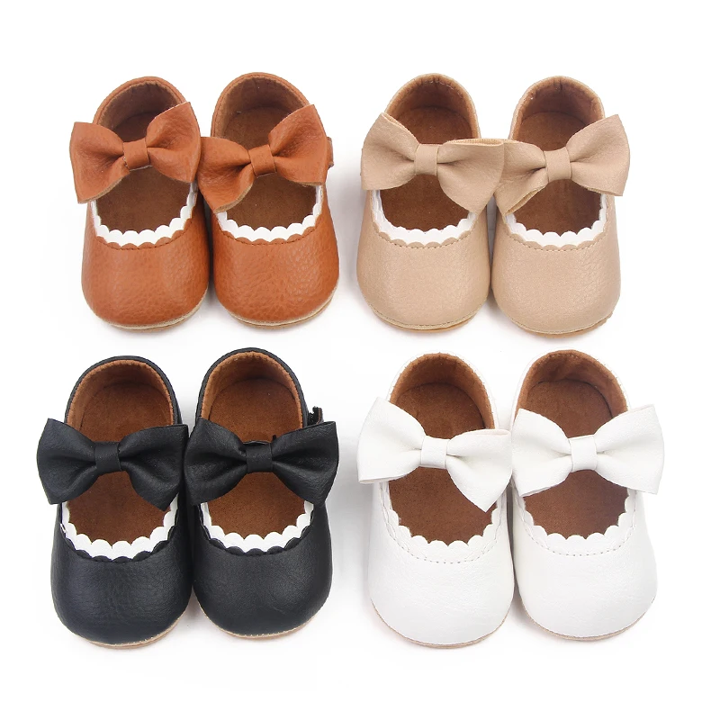 Baby Mary Jane Shoes for Toddler 0-18M Outdoor Prewalking Shoes Non-slip Sole Cute Bowknot Shoes 1