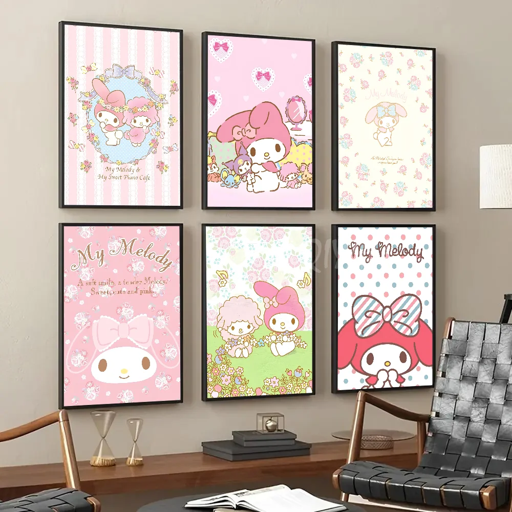 

Kawaii Cartoon Cute Poster Paper Print Home Living Room Bedroom My-Melodys Entrance Bar Restaurant Cafe Art Painting Decoration