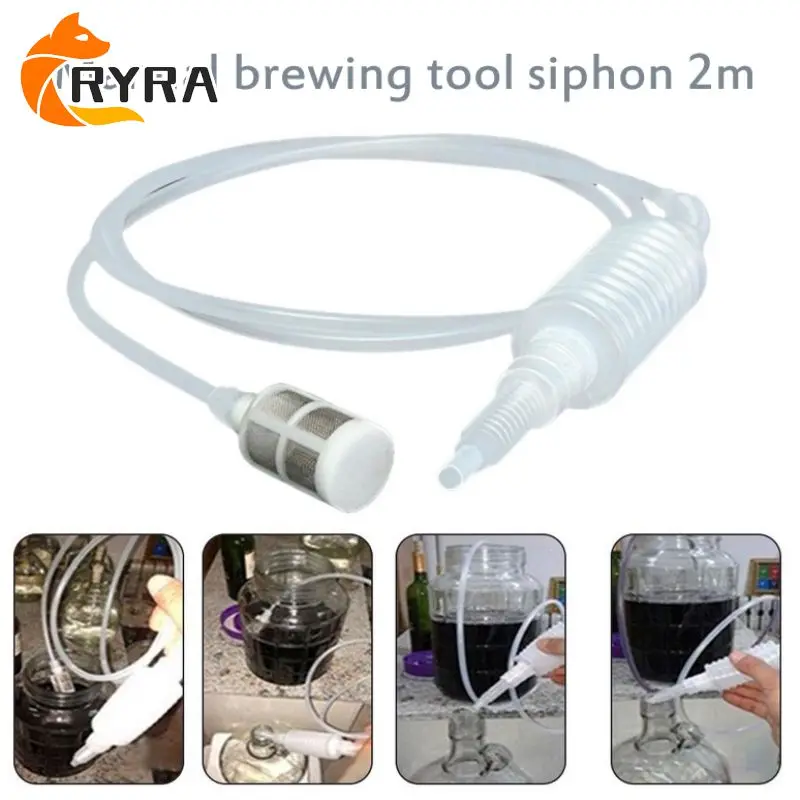 Beer Fermentation Equipment Brewing Valve Siphon Hose 2m Plastic Manual Kitchen
