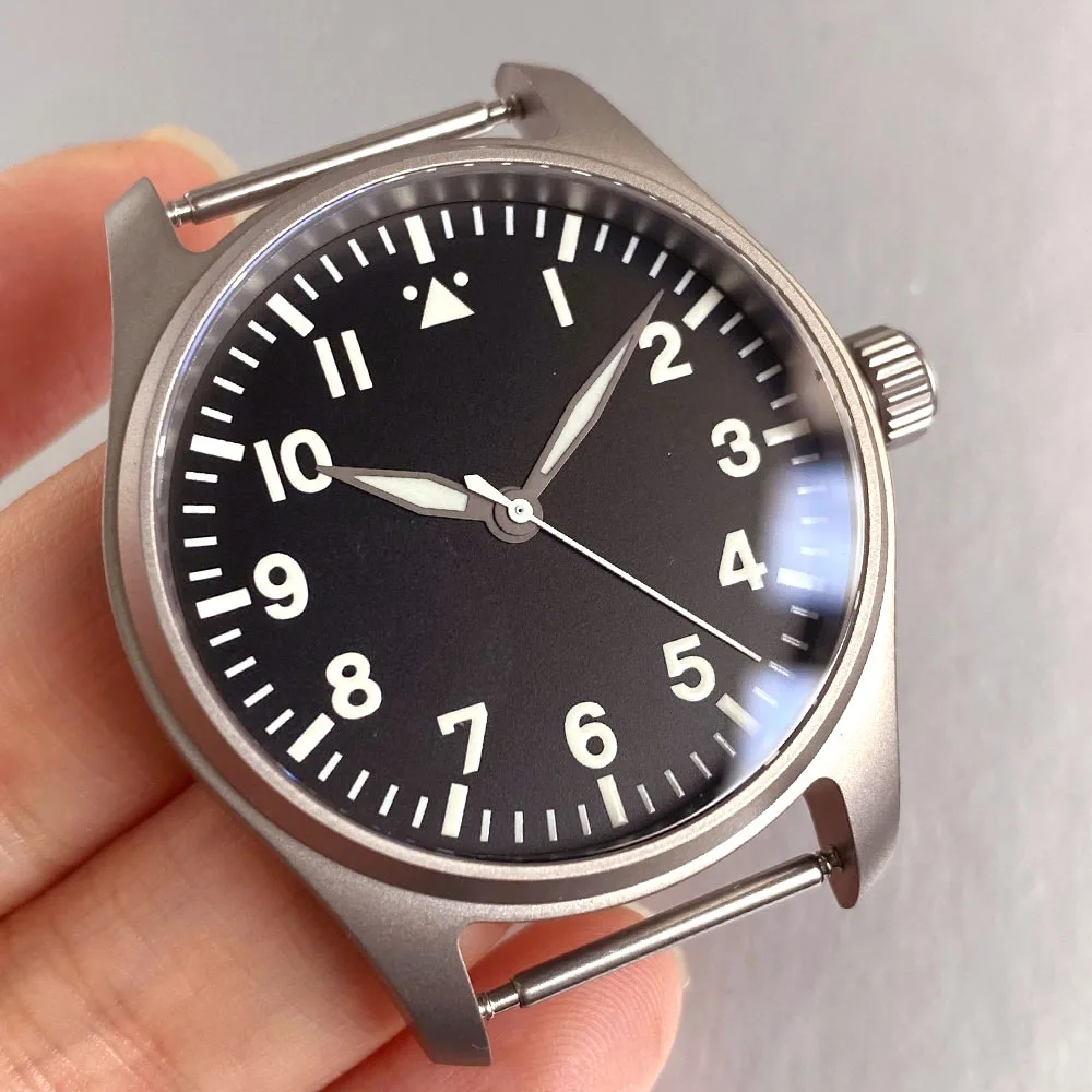 39mm Titanium Pilot Watch with Sapphire Crystal and Luminous Sunburst Dial