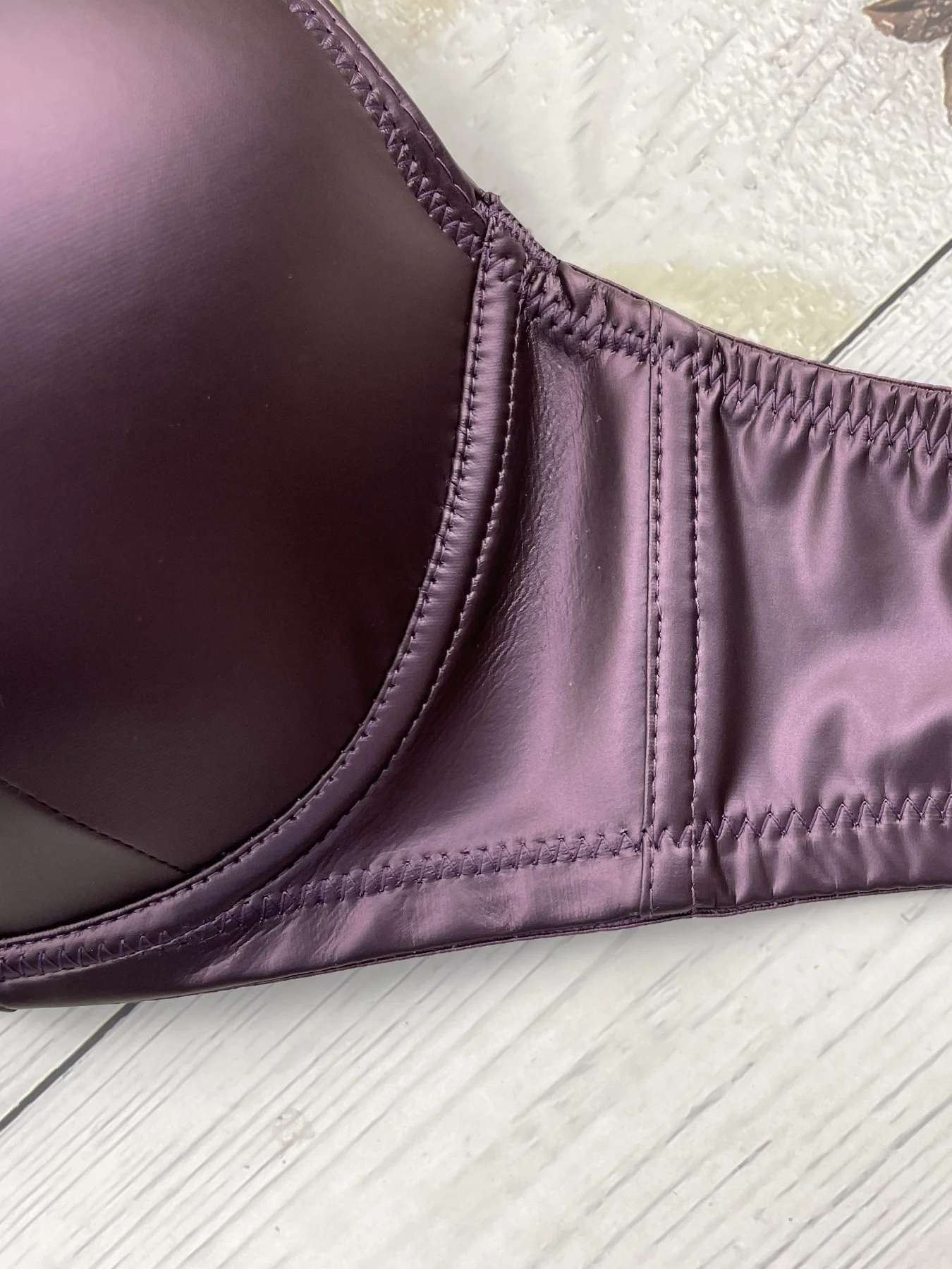 Diana Rose Sexy pu fabric thin mold cup bra D cup with underwire upper support gathered women's underwear