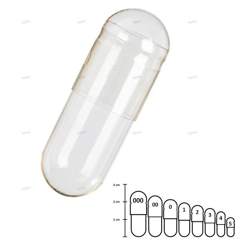 Vegetarian Vegan Kosher Halal Certified Empty Pill Capsules - 1000PCS, Size 00 0, HPMC, Hollow and Separated