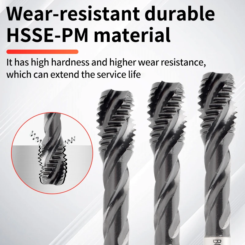 HSSE-PM JIS Standard Spiral Fluted Tap M1 M3 M4 M5 M6 M8 M10 M12 Machine Screw Thread Taps For Stain