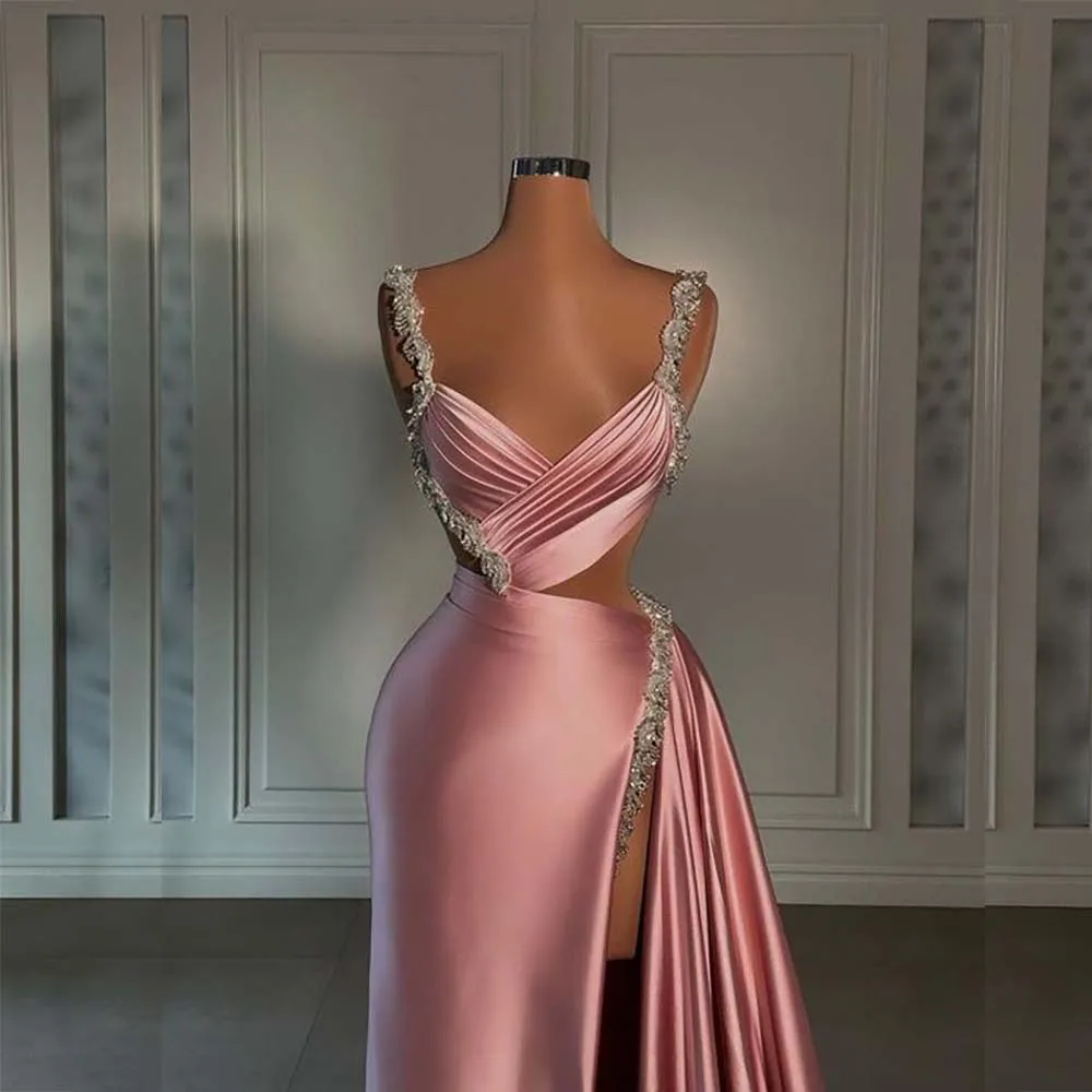 open lace back dress Stolen Stores Halter Bias Maxi Slip Dress in Dusty Pink main image 0