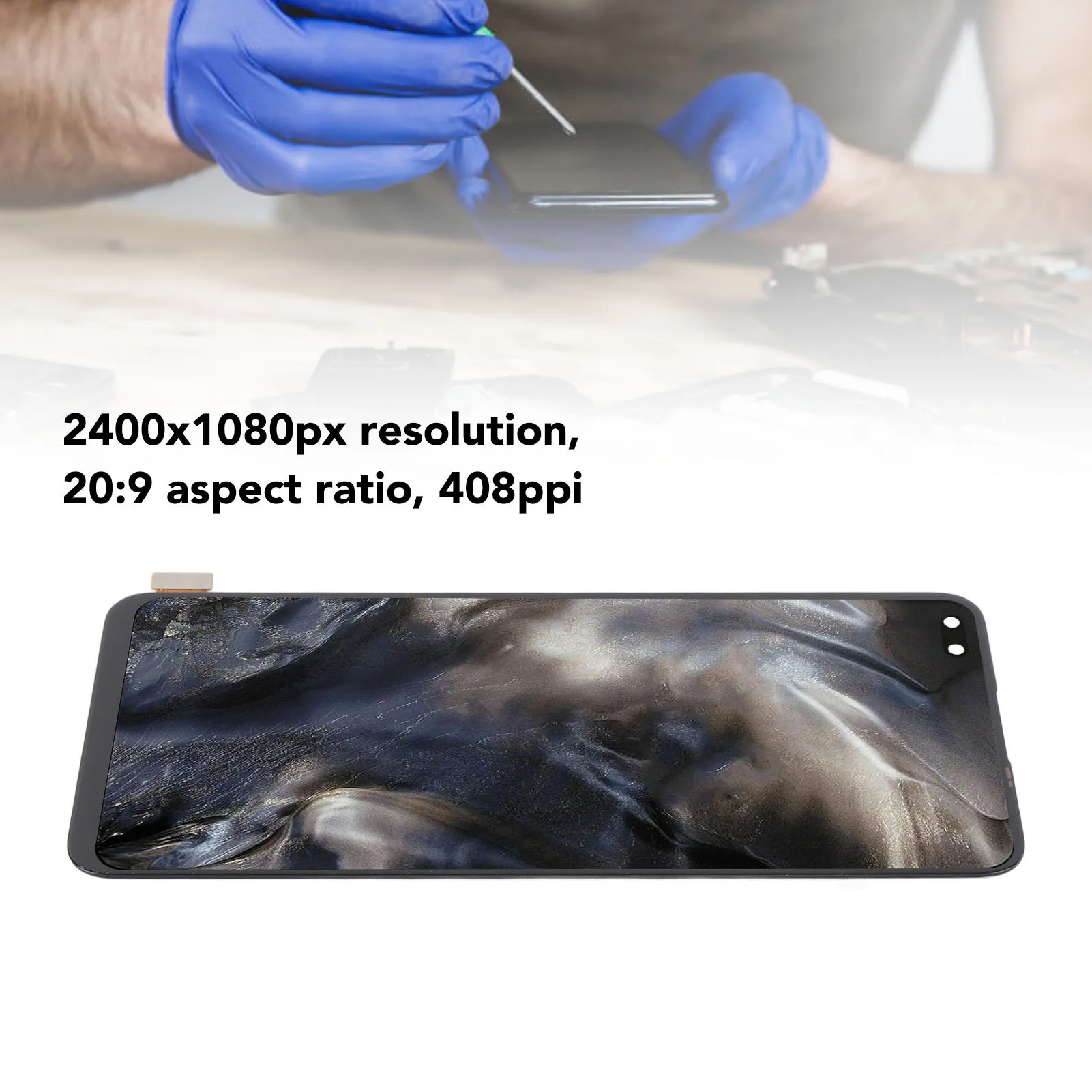 6.44 Inch Nord 5G AC2001/AC2003 LCD Touch Screen Digitizer Assembly 408ppi Anti-Scratch Display with Repair Tools