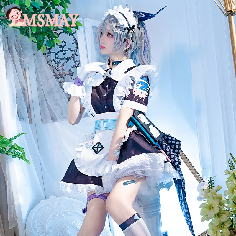 

MsMay Game Honkai Star Rail Silver Wolf Cosplay Costumes Sexy Women Girls Apron Dress Suit Unifrom Halloween Party Outfit