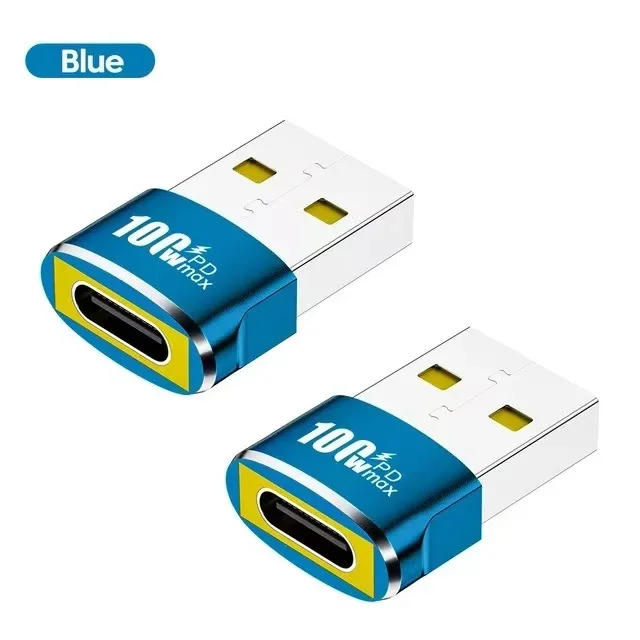 USB to Type C OTG Adapter - PD100W Fast Charging Connector (1/2/5 Pack)