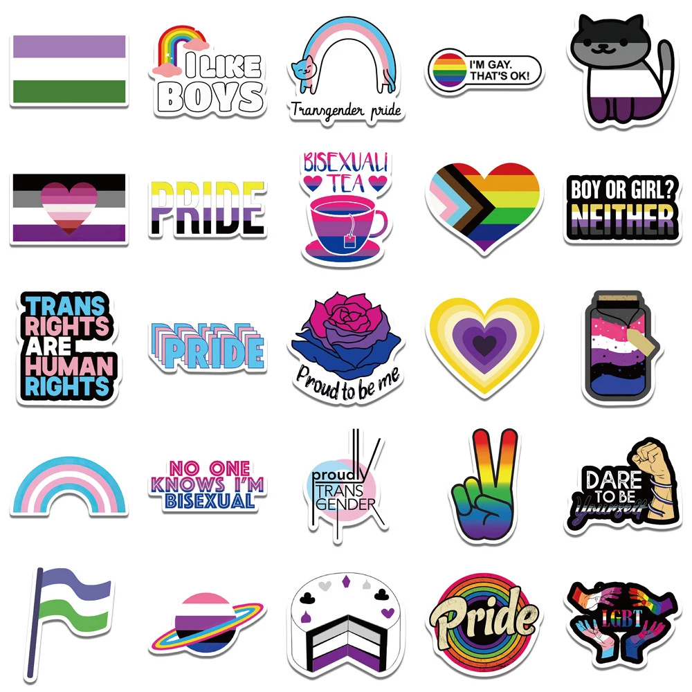 Bisexual Heart Stickers (250 Stickers)