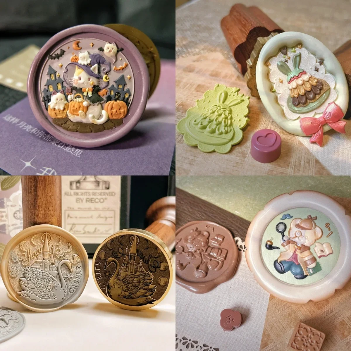 Stamp Toy Fire Seal Seal Head Multi-Layer Fine Carved Special Relief Copper Head Handmade Diy Invitation Envelope