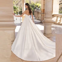 ANGEL Strapless Satin Wedding Dresses For Women Bridal Party Gowns Sexy High Slit свадебное платье Modern Custom Made 2024 2