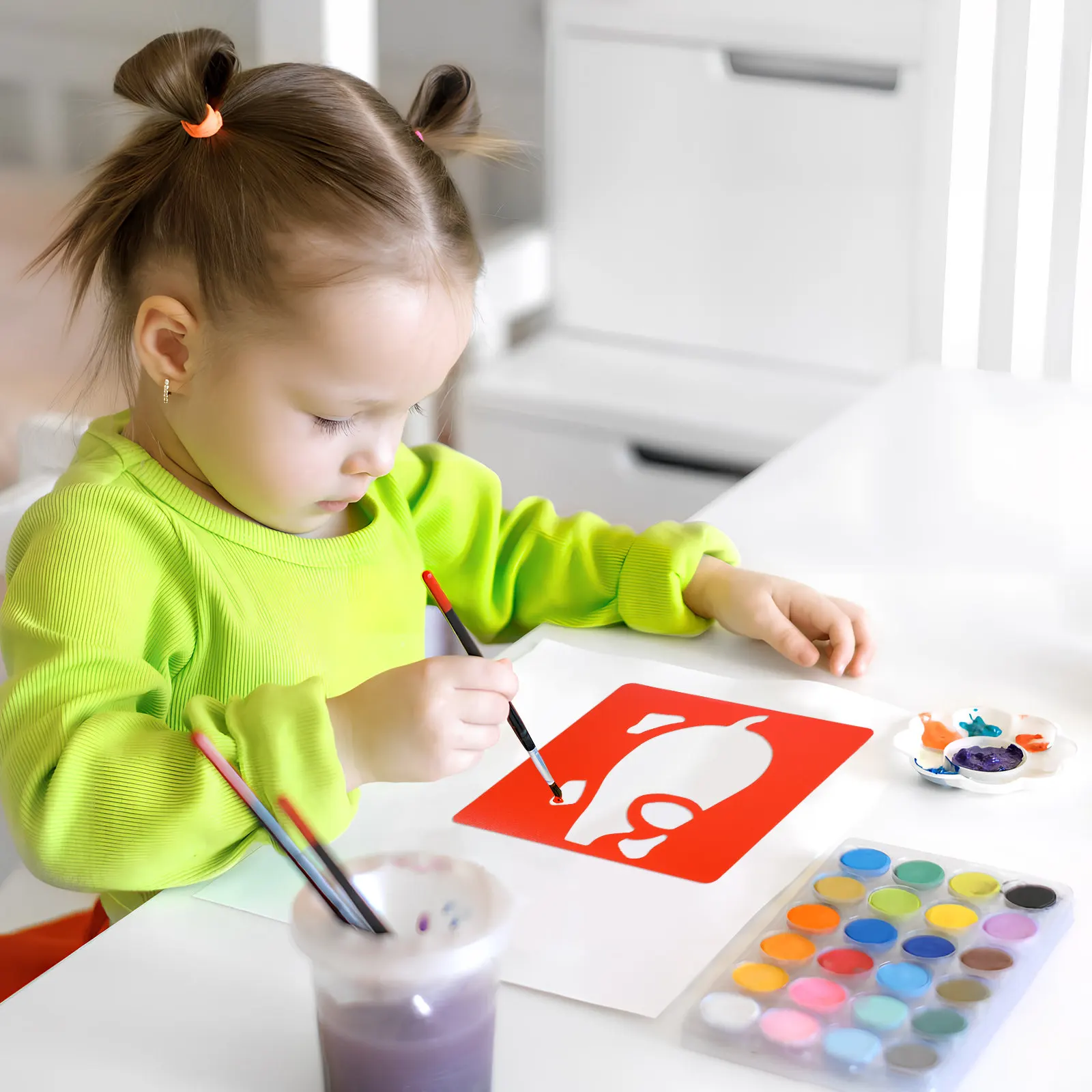 1세트 페인팅 스텐실 동물 그림 템플릿 재사용 가능한 대형 벽 공룡 공예 스텐실 그림 그리기 공예용