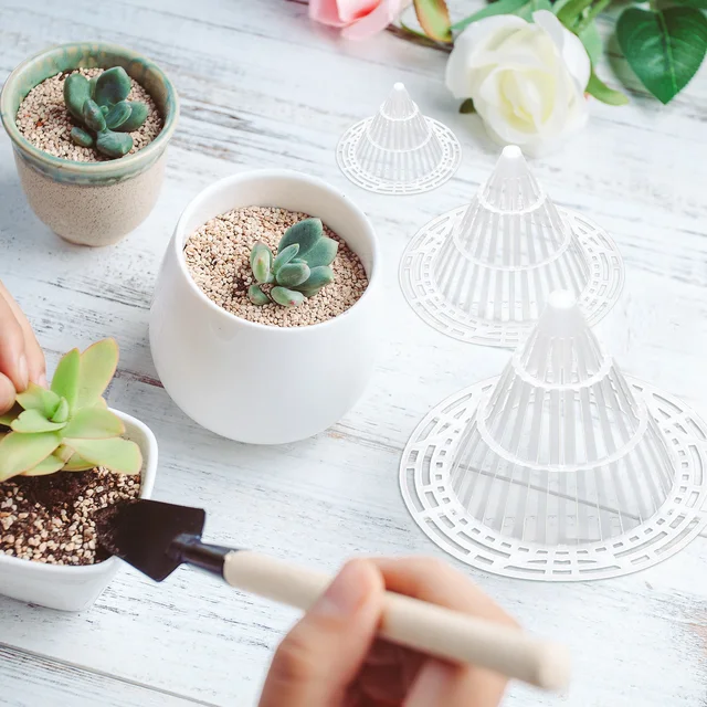 Kúpos Virág Edény Lyuk Hálószála 30 Db Növényi Rács Szőnyeg Alsó Szivárgásbiztos Lélegző Vízelvezető Védje A Talajt - Image 4