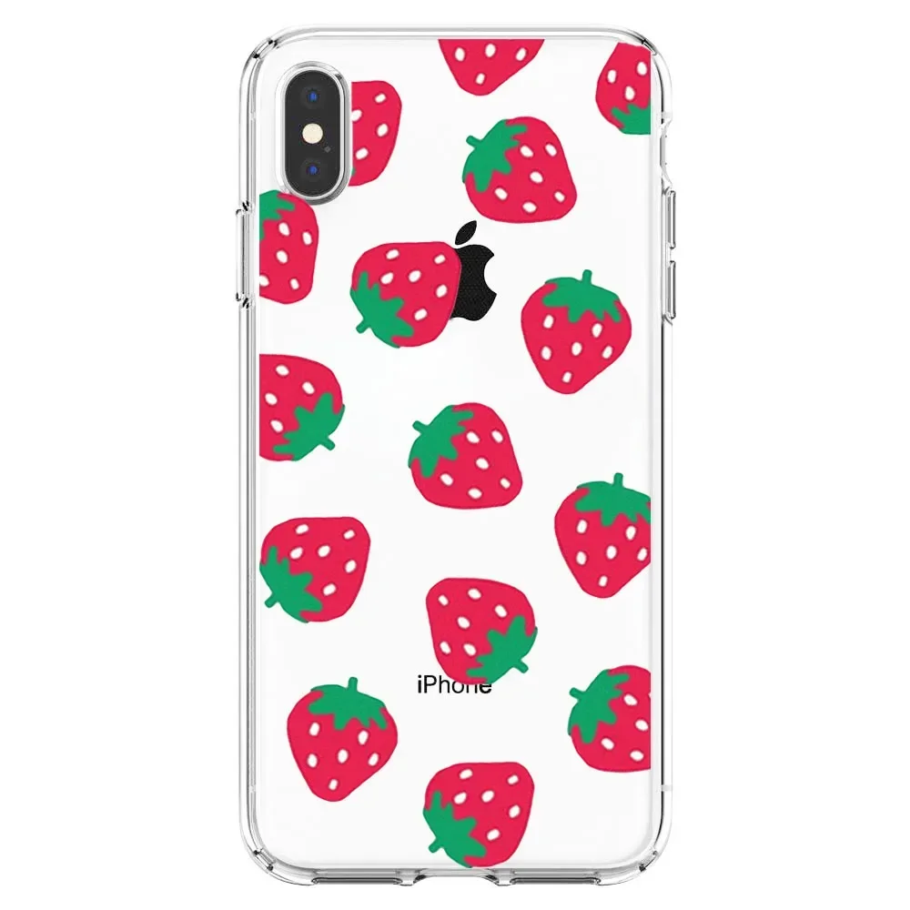 Cherries Silicone Transparent Soft Phone Case - Clear Fruit Design Cover