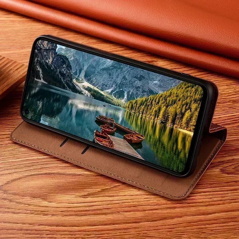 Classics Genuine Leather Phone Case For XiaoMi Redmi Note 5 6 7 8 8T 8 9 9s 9T Pro Max Cowhide Magnetic Flip Cover