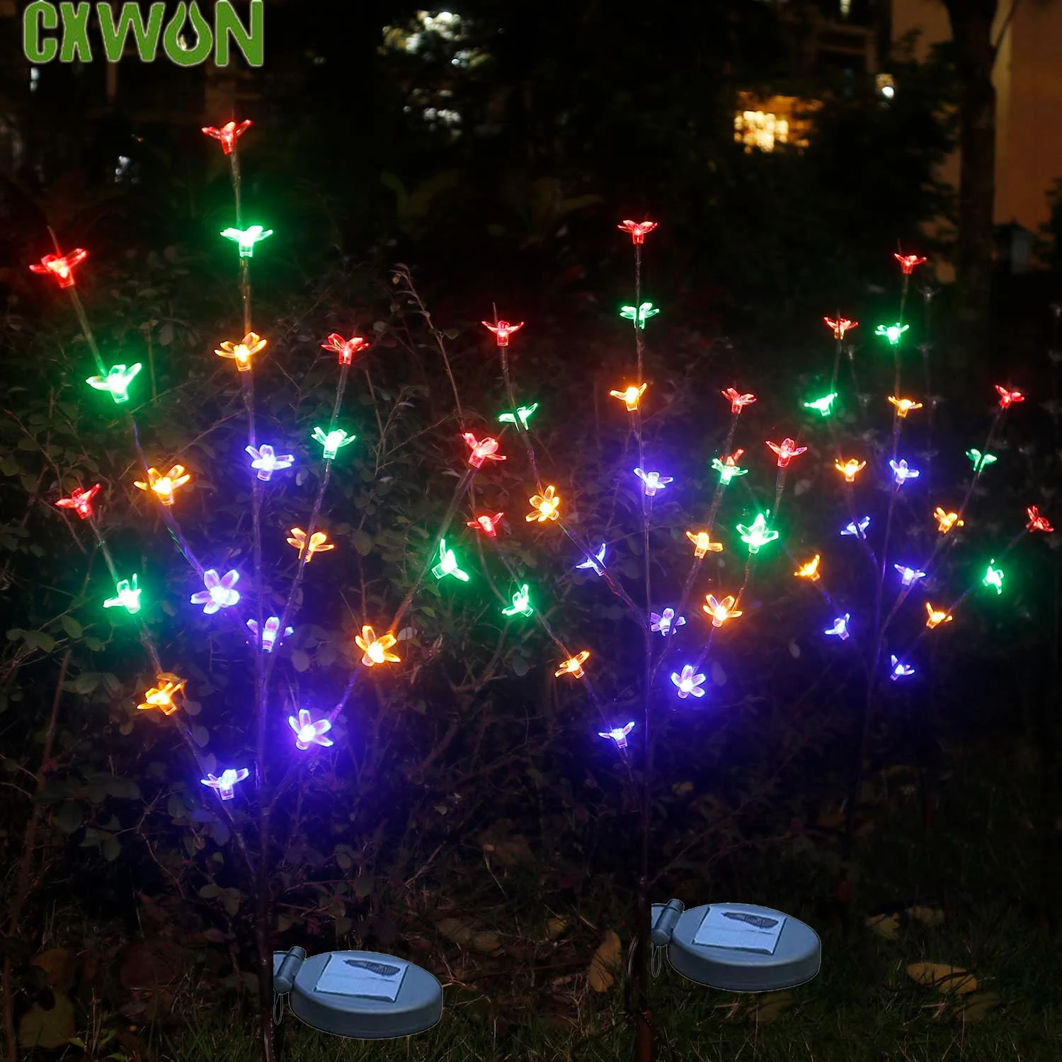 Solar Garden Lights Outdoor Christmas Decoration 2023 Cherry Blossom Flower Tree Waterproof Light for Lawn Landscape SunLight cherry garden