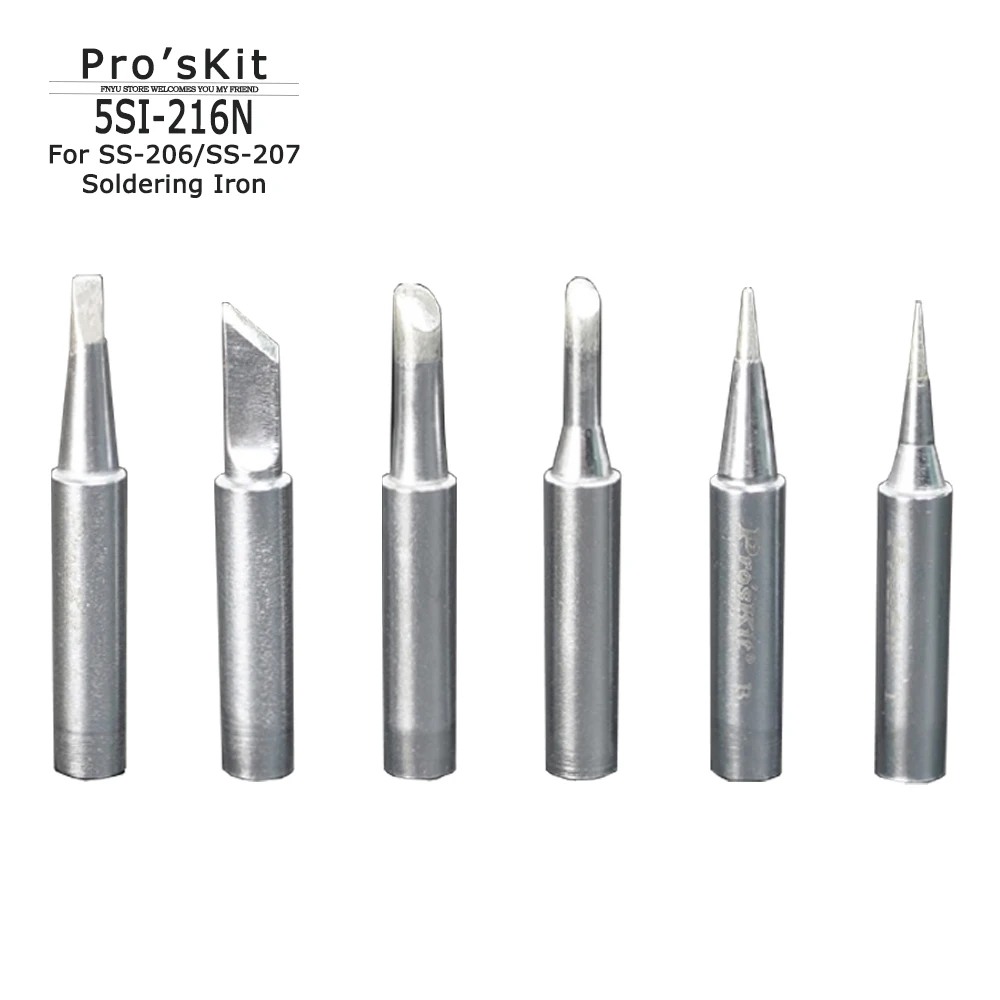 

Soldering Iron Tip Pro'skit 5SI-216N B/K/I/3C/4C for SS-206 SS-207 Internally Copper Alloy Heating Core Component Accessories