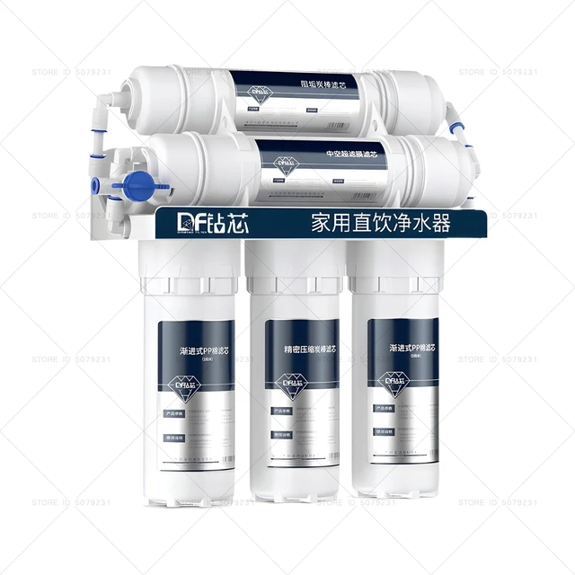 เครื่องกรองน้ําอัลตร้าฟิลเตรชัน 6 ขั้นตอนในครัวเรือนเครื่องกรองน้ําดื่มโดยตรง TapWater กรอง PH75 เก็บน้ําแร่ 5