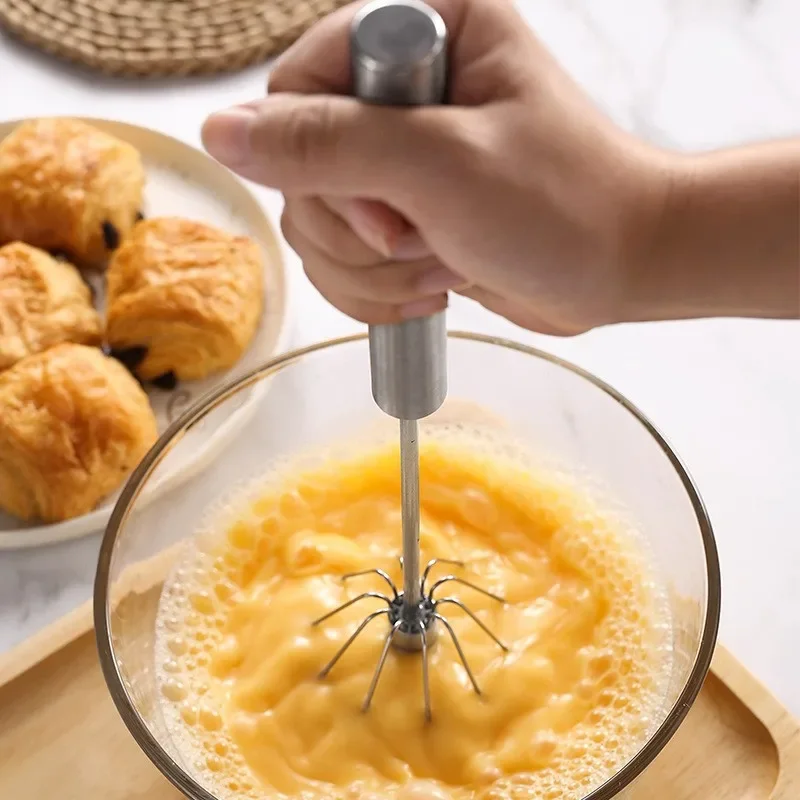 Stainless Egg Beater Semi-automatic Rotating Egg Tools Manual Stiring Cream Whisk Hand-held Mixer Kitchen Baking Tools egg beater