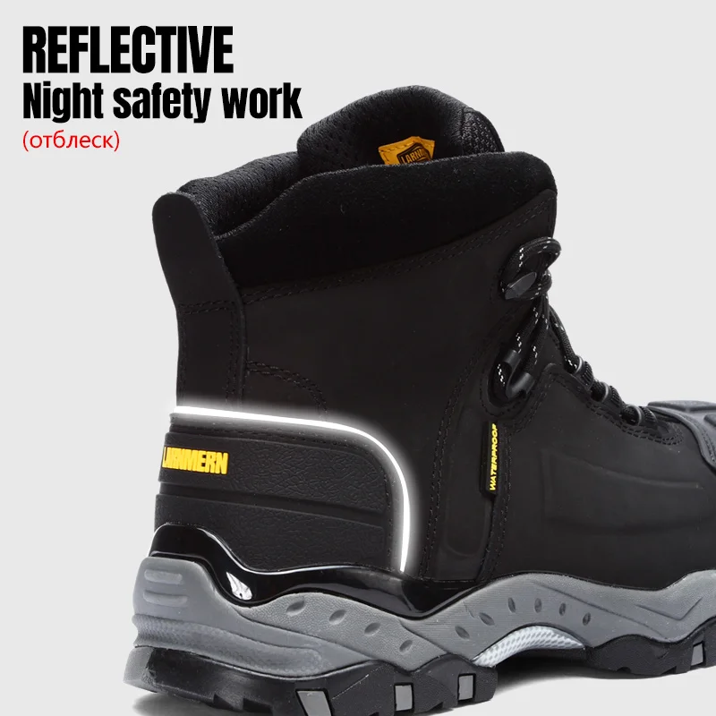 Safety Shoes Safety Boots Anti-static Waterproof Steel Toe Genuine Leather Punctureproof Construction