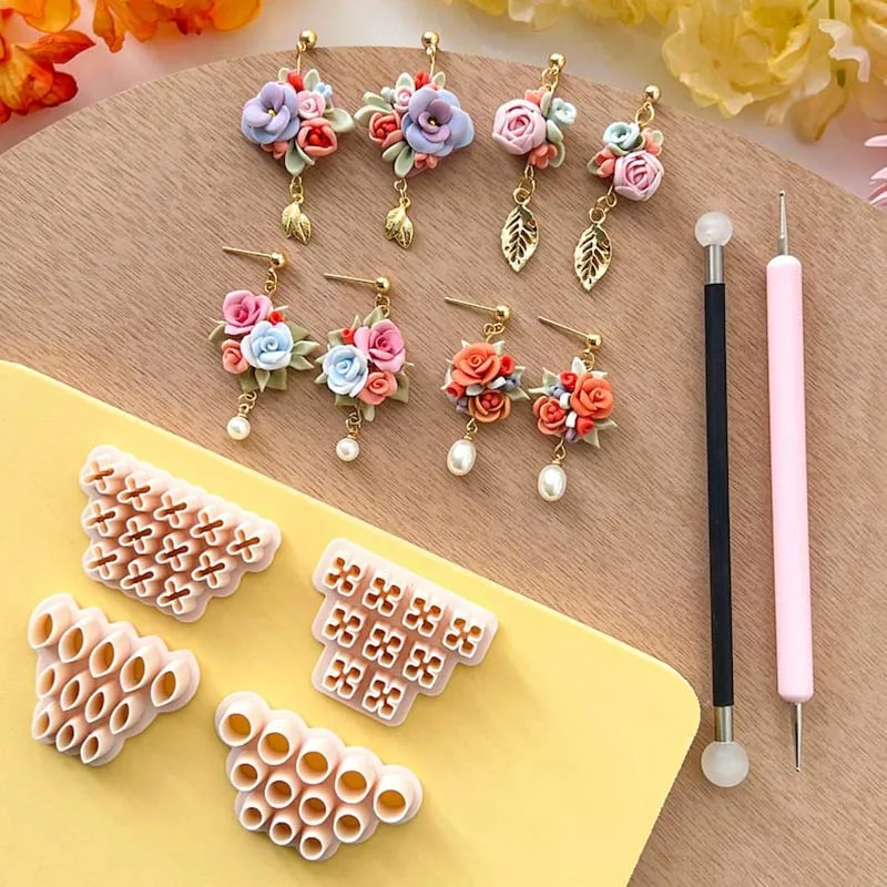 Mini Flower Leaf Petal Polymer Clay Cutters Clay Cutting Molds DIY Hand Tools Polymer Tools Earrings Jewelry Makings polymer clay cutter