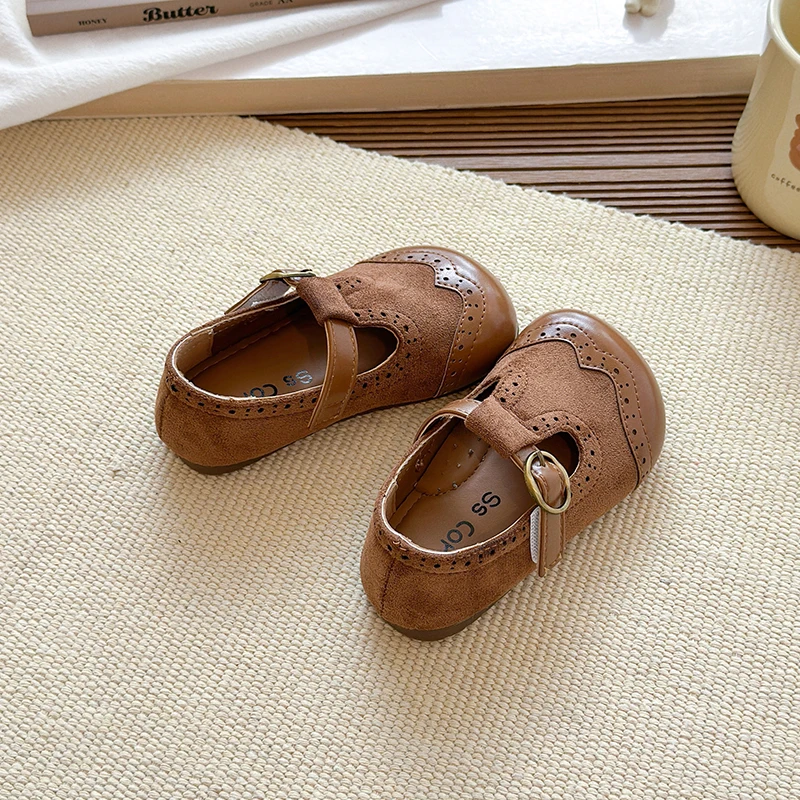 Leather Girls Ballet Flats Soft Sole Autumn Toddler Shoes