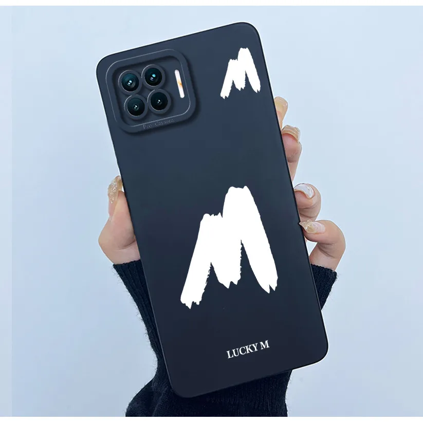 Lucky Initial Letter Couples Phone Bumper - Soft TPU Silicone Back Cover Case
