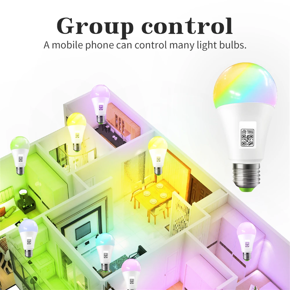 Xiaomi APP Control WIFI Smart LED Light Bulb Apple Homekit E27 15W LED Lamp 100-240V / DC12V Apple Siri Voice Control