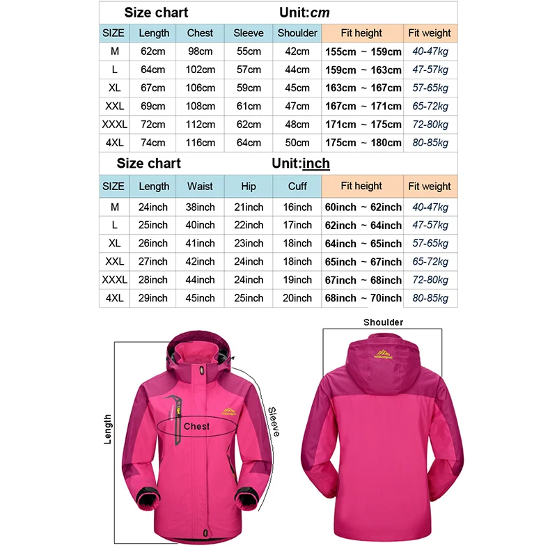 TRVLWEGO Camping Hiking Jacket Women Autumn Outdoor Sports Coats Climbing Trekking Windbreaker Travel Waterproof Clothing