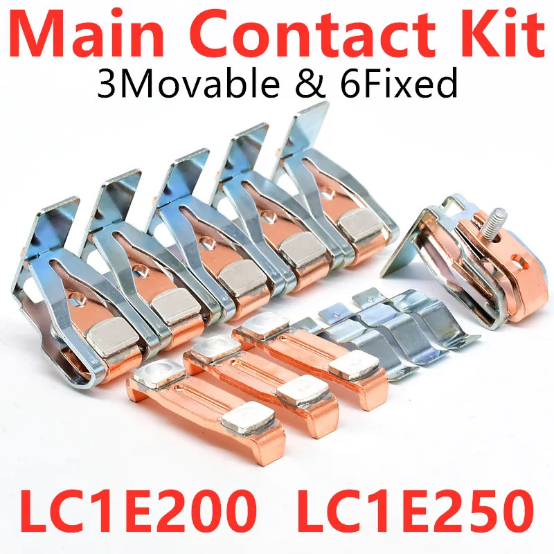 Kit de Contato Principal para Lc1200 Lc1e250 Contator Substituição Kit em Movimento e Contatos Fixos Contator Peças de Reposição Conjunto Contato