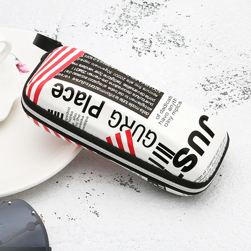 

Классические солнцезащитные очки унисекс из искусственной кожи, футляр для защиты очков на молнии, портативный аксессуар для очков