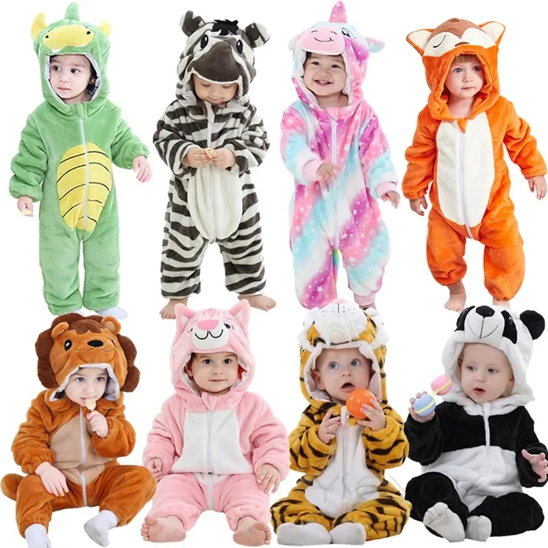 

Kigurumi Pajamas for Children Flannel Cute Baby Romper Unicorn Panda Kids Onesies Costumes Winter Playsuit Boys Girls Jumpusit