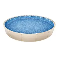 Revêtement de piscine ronde, 244x147 cm, doublure durable en vinyle de style superposition, calibre standard, résistant à l'usure, rétention d'eau, pour piscines hors sol à parois de 137 cm de hauteur 3
