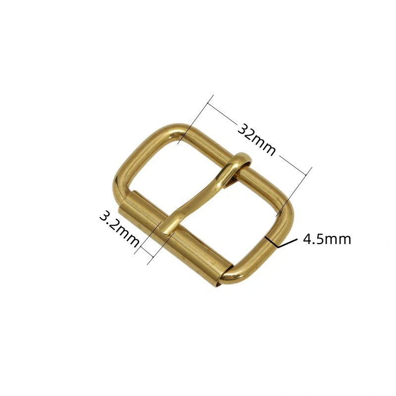Description Picture 3 of item1 piece Brass Roller Buckle Heel Bar Buckle Adjustable Square Ring Pin buckle for Leather Craft Bag parts Strap Accessories