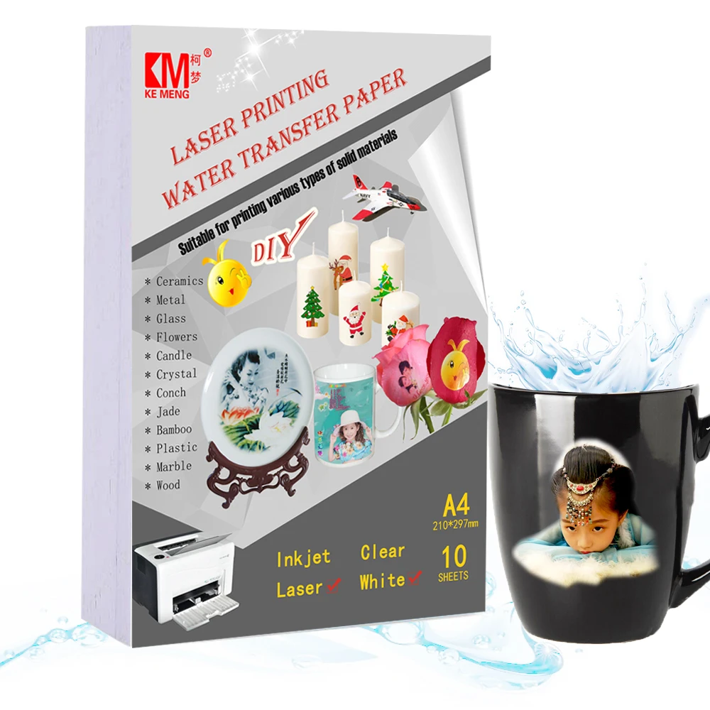 A4 잉크젯 레이저 프린터용 투명 워터슬라이드 데칼 용지 전사 인쇄