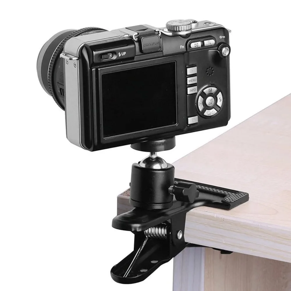 카메라 클립 클램프 플래시 홀더 마운트, 360 회전 사진 볼 헤드 gopro dji 액션 카메라 용 1/4 나사 나사