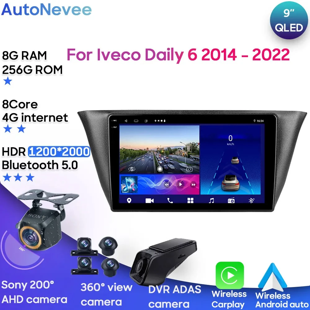 

Wireless Carplay Android Auto Android 13 Multimedia Playe For Iveco Daily 6 2014 - 2022 Radio Video Stereo No 2din DVD Head Unit